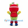 Apple Character Mascot Costume with Red Helmet and Goggles