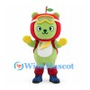 Apple Character Mascot Costume with Red Helmet and Goggles