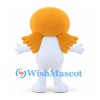 Sun Character Mascot Costume in White with Orange Head