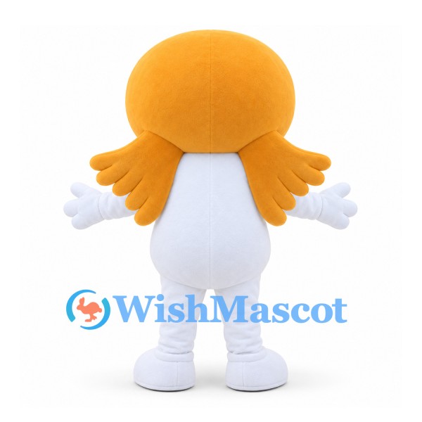 Sun Character Mascot Costume in White with Orange Head