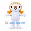 Sun Character Mascot Costume in White with Orange Head