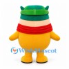 Cartoon Adventurer Mascot Costume in Yellow with Goggles and Red Scarf