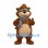 Bear Mascot Costume in Brown with Goggles and Checkered Scarf