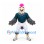 Bird Mascot Costume in Gray with Pink Crest and Teal Sports Shirt