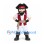 Pirate Mascot Costume with Black Beard Red Vest and Tricorn Hat