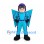 Aviator Mascot Costume in Blue with Goggles and Winged Suit
