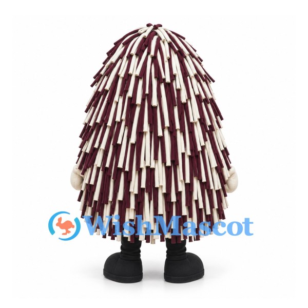 Monster Mascot Costume with Red and White Fringe and Skull Face
