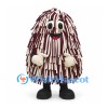Monster Mascot Costume with Red and White Fringe and Skull Face