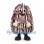 Monster Mascot Costume with Red and White Fringe and Skull Face