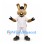 Rabbit Mascot Costume in White Pinstriped Baseball Uniform