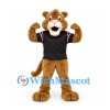 Cougar Mascot Costume in Brown with Black Sports Shirt