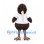 Kiwi Bird Mascot Costume in Brown with White Shirt