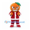 Orange Mascot Costume in Red Santa Suit