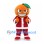 Orange Mascot Costume in Red Santa Suit