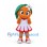 Orange Mascot Costume in White and Red Cheerleader Dress