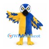 Bird Mascot Costume in Blue and Yellow with Spread Wings