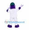 Gorilla Mascot Costume in Purple with White Baseball Uniform