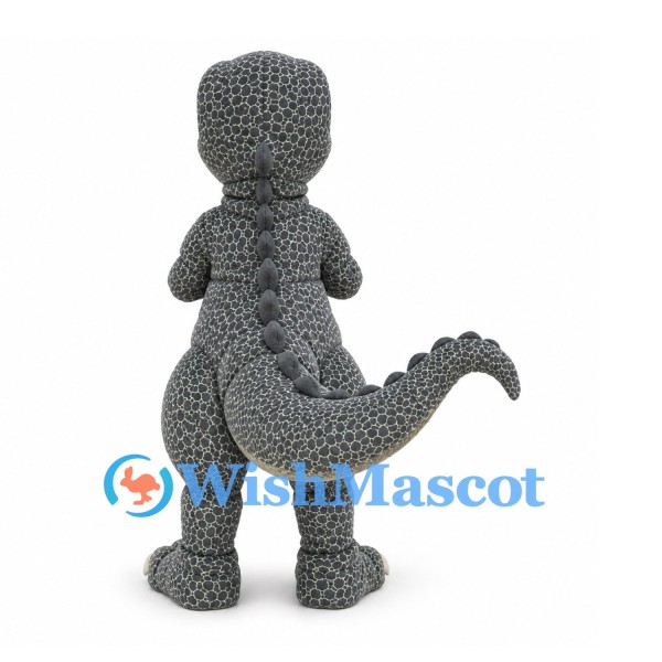 Lizard Mascot Costume in Gray with Cream Belly and Long Tail