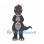 Lizard Mascot Costume in Dark Gray with Pink Bow and Pearl Style Necklace