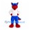 Fox Mascot Costume in Blue and Red with White Shirt