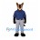 Police Dog Mascot Costume with Navy Shirt and Gray Pants
