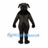Dog Mascot Costume in Black with Floppy Ears and Long Tail