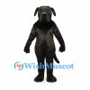 Dog Mascot Costume in Black with Floppy Ears and Long Tail