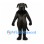 Dog Mascot Costume in Black with Floppy Ears and Long Tail