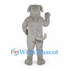 Dog Mascot Costume in Gray with Floppy Ears and Curved Tail