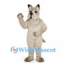Terrier Dog Mascot Costume in Gray with Shaggy Muzzle