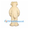 Dog Mascot Costume in Cream with Floppy Ears and Fuzzy Fur