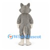 Husky Dog Mascot Costume in Gray and White with Blue Eyes