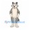 Husky Dog Mascot Costume in Gray and White with Blue Eyes
