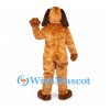 Dog Mascot Costume in Golden Brown with Dark Floppy Ears