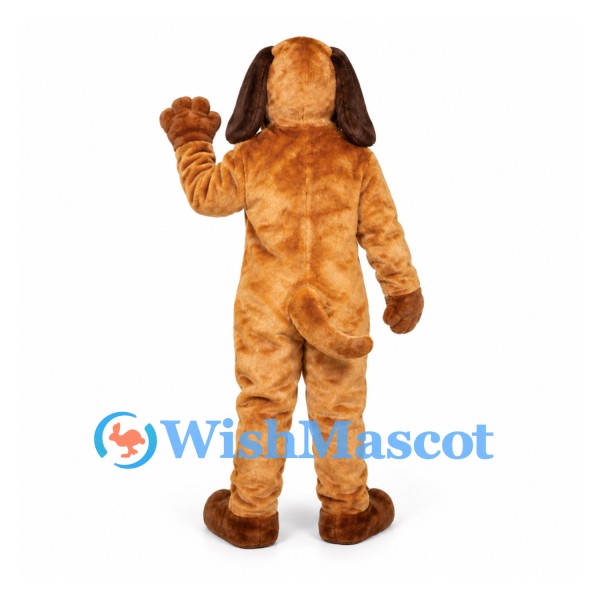 Dog Mascot Costume in Golden Brown with Dark Floppy Ears