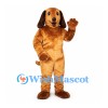 Dog Mascot Costume in Golden Brown with Dark Floppy Ears