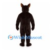 Doberman Dog Mascot Costume in Black and Tan with Pointed Ears