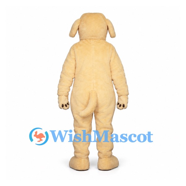 Dog Mascot Costume in Tan with Floppy Ears and Rounded Muzzle