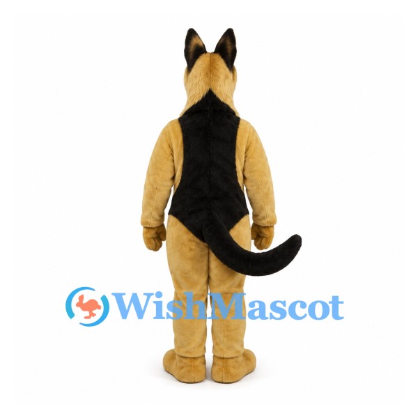 German Shepherd Dog Mascot Costume with Tan Body and Black Back