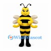 Bee Mascot Costume with Yellow Face and Four Pale Wings