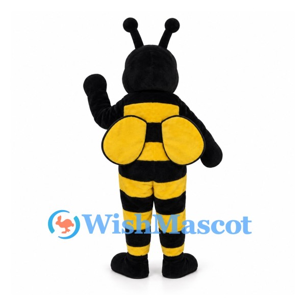 Bee Mascot Costume with Round Eyes and Yellow Wings