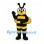 Bee Mascot Costume with Round Eyes and Yellow Wings