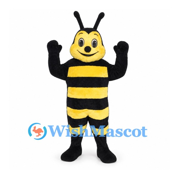 Bee Mascot Costume with Yellow Face and White Wings