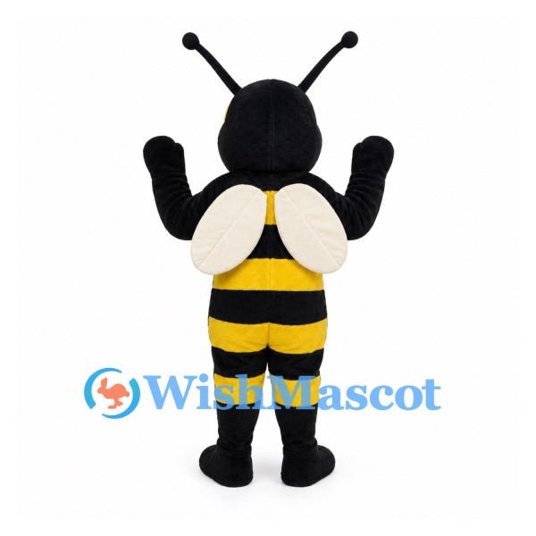Bee Mascot Costume with Long Antennae and White Wings