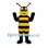 Bee Mascot Costume with Long Antennae and White Wings
