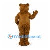 Bear Mascot Costume in Brown with Rounded Cream Muzzle