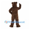 Bear Mascot Costume in Brown with Open Mouth and White Teeth