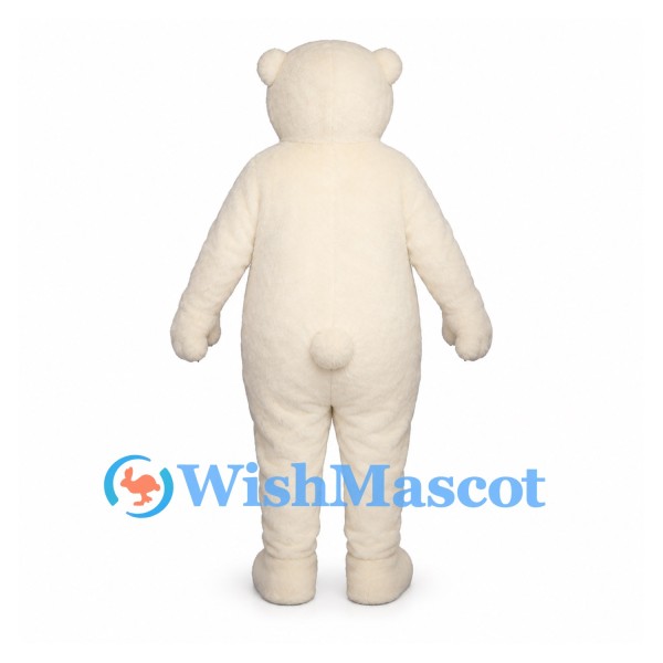 Bear Mascot Costume in Cream with Black Paw Pads