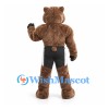 Bear Mascot Costume with Muscular Brown Body and Black Shorts