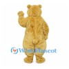 Bear Mascot Costume in Gold with Curly Plush Appearance
